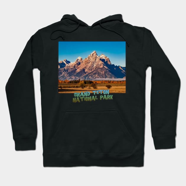 Wyoming State Outline (Grand Teton National Park) Hoodie by gorff